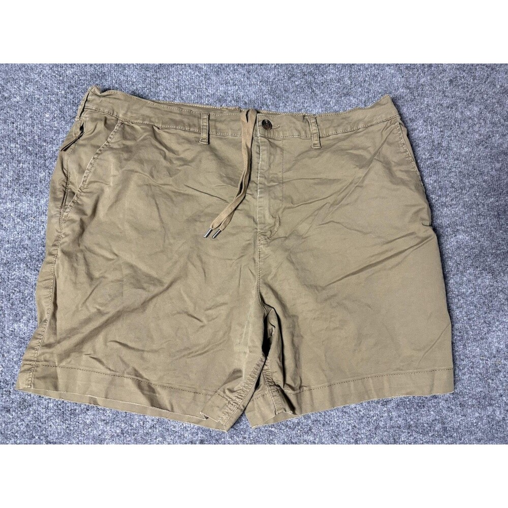 American Eagle Outfitters Chino Shorts Mens 38 Beige 6" Inseam Drawstring Casual